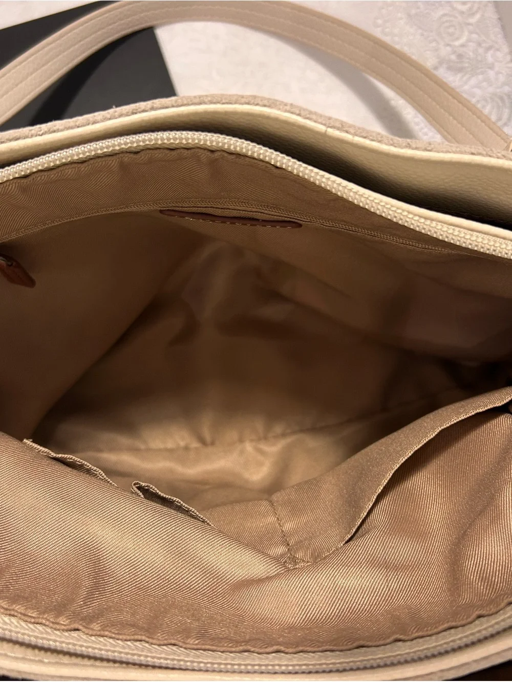 The Sak Sequoia pebbled Leather Tote Bag – Cream Perforated Floral Medallion